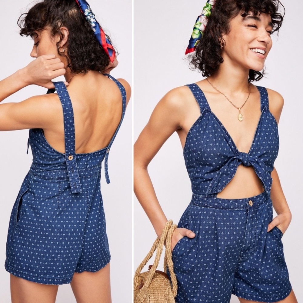 Free People Take Me Somewhere Romper Jumper Printed Overall XS